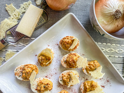 French Onion Deviled Eggs